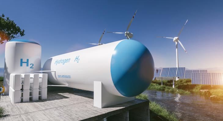 Wasserstoff-Tanks unter freiem Himmel