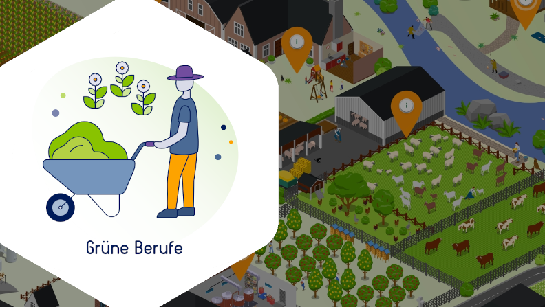 Grafik der Leando-Lernwelt-Kachel "Grüne Berufe"